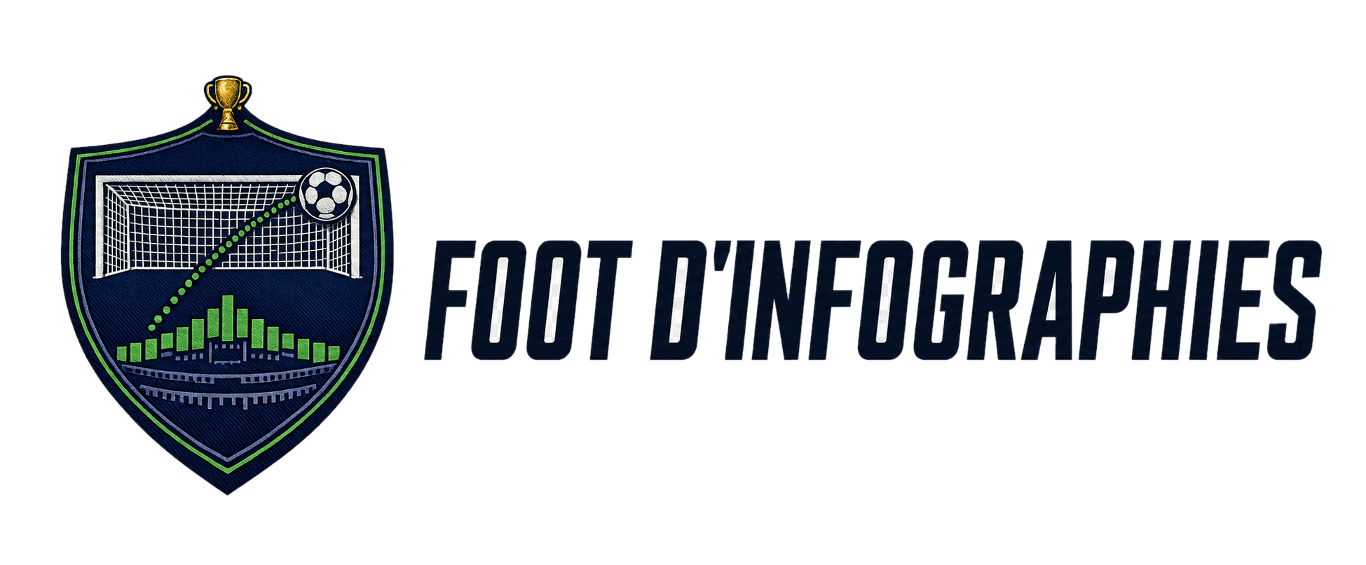 Logo Foot d'infographies avec ballon de football et graphique.